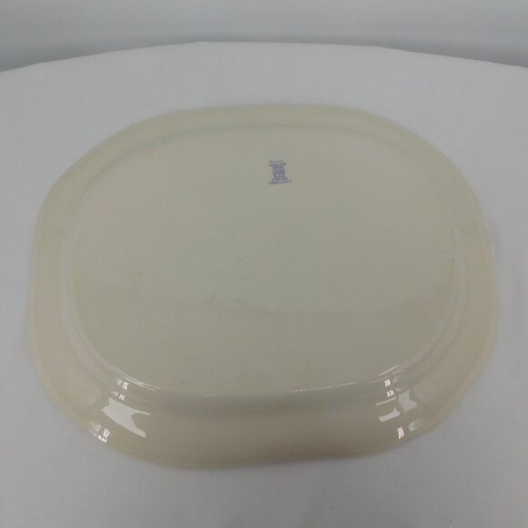 Spode Mayflower Fine China Old Backstamp 15" Oval Serving Platter England VTG - Picture 10 of 11